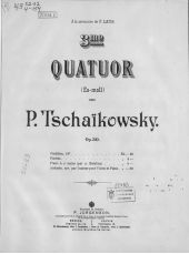 3 Quatuor Es-moll de P. Tschaikowsky